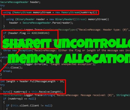 SHAREIt Uncontrolled Memory Allocation